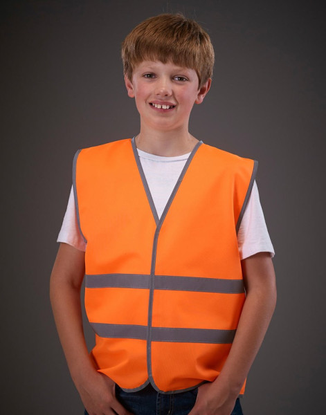 Kids Fluo Reflective Border Waistcoat